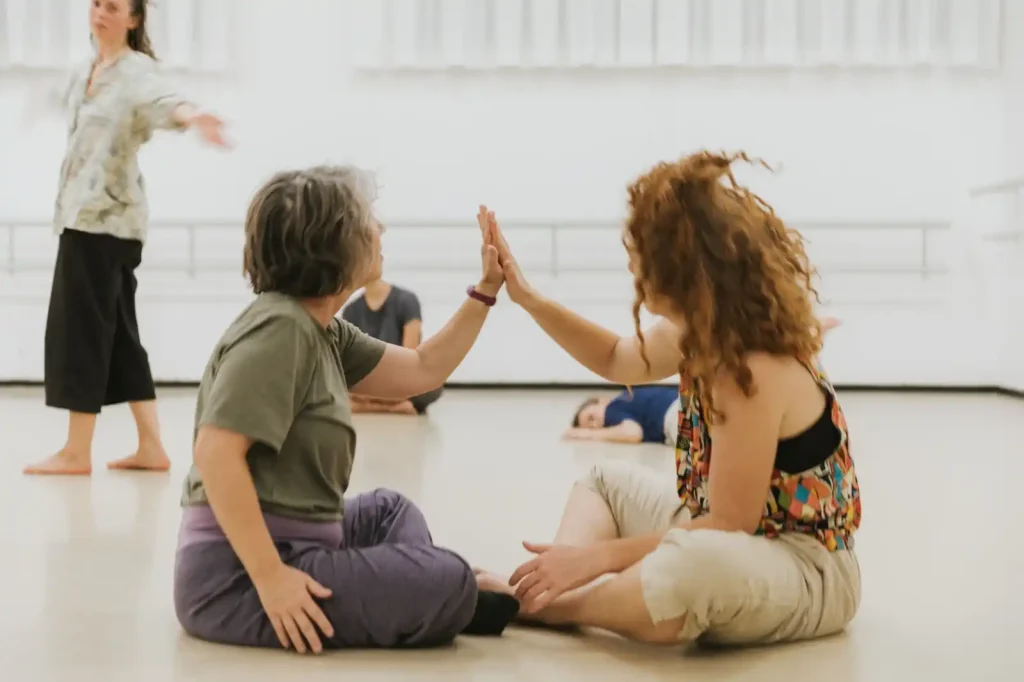 two women in a CI class